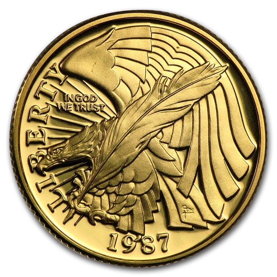 1987-W Gold $5 Commem Constitution Proof (Capsule only) 1987-W Gold $5 Commem Constitution Proof (Capsule only)
